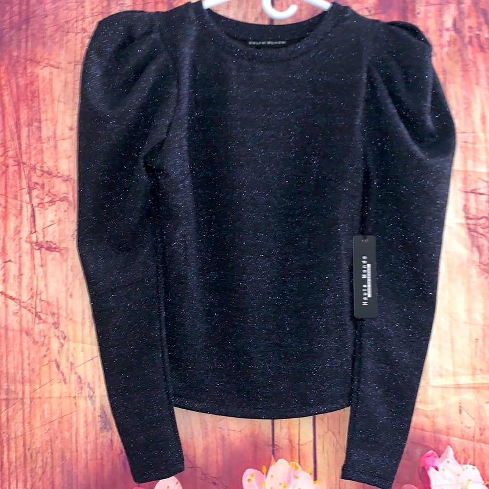 Brand New Haute Monde Navy Blue Shiny Top